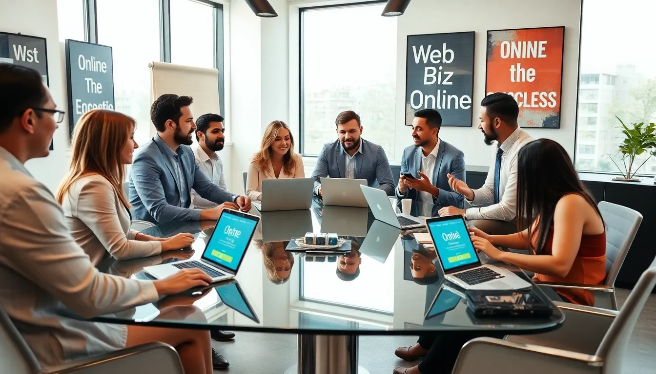 diverse team collaborating in a modern office setting.